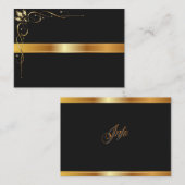 Carte De Visite &modèle noir d'or (Devant / Derrière)