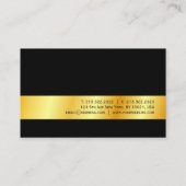Carte De Visite Modèle Noir Et Or Élégant (Dos)