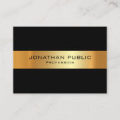 Carte De Visite Modèle Noir Et Or Moderne Personnalisé (Devant)