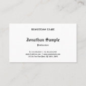 Carte De Visite Modèle nostalgique de regard des vieux textes (Dos)