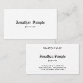 Carte De Visite Modèle nostalgique de regard des vieux textes (Devant / Derrière)