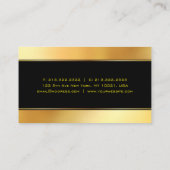 Carte De Visite Modèle or moderne simple professionnel élégant (Dos)