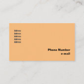 Carte de visite Modèle Orange Grunge Smudge (Dos)