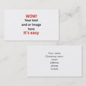 Carte De Visite Modèle personnalisable (Devant / Derrière)