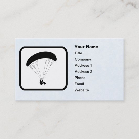 Carte De Visite Modèle personnalisable du logo Paraglider (Devant)