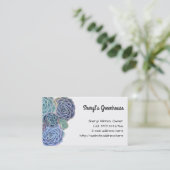 Carte De Visite Modèle personnalisé Blue Green Succulents (Debout devant)