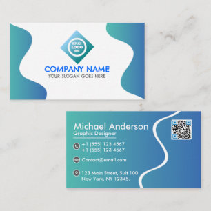 Carte De Visite Modèle personnalisé éditable pour entreprise bleu
