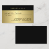 Carte De Visite Modèle personnalisé Faux Gold Modern Glamor (Devant / Derrière)