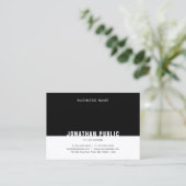 Carte De Visite Modèle Personnalisé Moderne Noir Et Blanc Élégant (Debout devant)