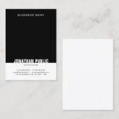 Carte De Visite Modèle personnalisé Noir et blanc (Devant / Derrière)