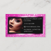 Carte De Visite Modèle photo de logo de luxe Girly Pink (Dos)