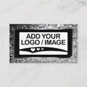 Carte De Visite Modèle photo de logo Silver Grey (Devant)