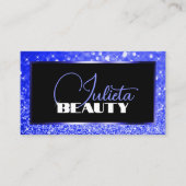 Carte De Visite Modèle photo de Parties scintillant Bleu Clair (Devant)