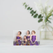 Carte De Visite Modèle photo du quatuor à cordes blanc (Debout devant)