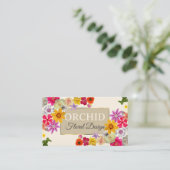 Carte De Visite Modèle photo Elegant Fleur sauvage Gold Cream (Debout devant)