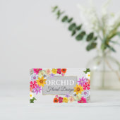 Carte De Visite Modèle photo Elegant Fleur sauvage Gold Light Grey (Debout devant)