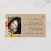 Carte De Visite Modèle photo Elegant Fleur sauvage papier Kraft (Dos)