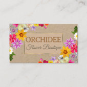 Carte De Visite Modèle photo Elegant Fleur sauvage papier Kraft (Devant)