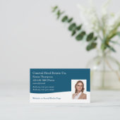 Carte De Visite Modèle photo immobilier côtier classique (Debout devant)