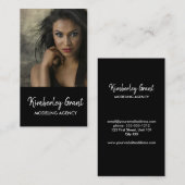 Carte De Visite Modèle photo personnalisé noir (Devant / Derrière)