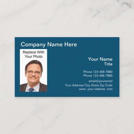 Carte De Visite Modèle photo professionnel (Devant)