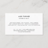 Carte De Visite Modèle photo UAV d'entreprise de drones agricoles (Dos)