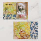 Carte De Visite Modèle photo VAGUES, bleu rose vif (Devant / Derrière)