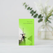 Carte De Visite Modèle photo vert fluorescent, ajoutez votre propr (Debout devant)