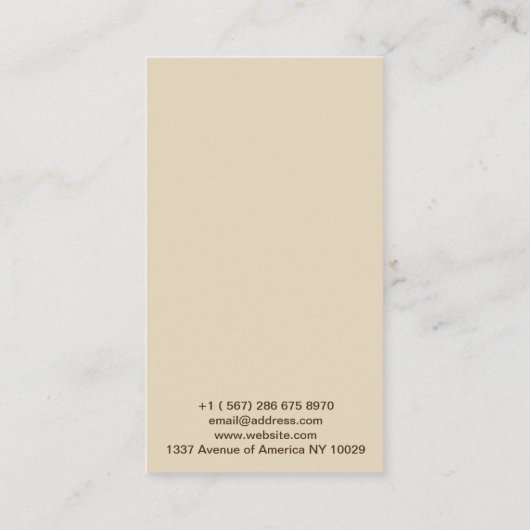 Carte De Visite Modèle photo vertical (Dos)