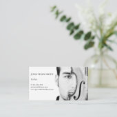 Carte De Visite Modèle photo Viola personnalisé Noir moderne (Debout devant)