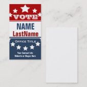 Carte De Visite Modèle politique de campagne (Devant / Derrière)