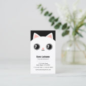 Carte De Visite Modèle pour animal de compagnie mignon blanc Kitty (Debout devant)