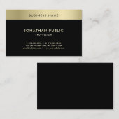 Carte De Visite Modèle professionnel Creative Black Gold Design (Devant / Derrière)