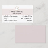 Carte De Visite Modèle professionnel de l'esthétique rose FILLE (Devant / Derrière)