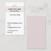 Carte De Visite Modèle professionnel de l'esthétique rose FILLE (Devant / Derrière)