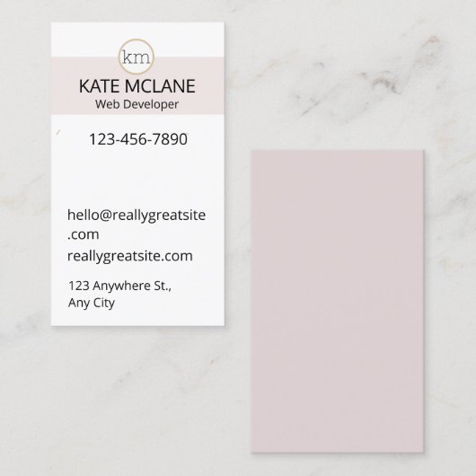 Carte De Visite Modèle professionnel de l'esthétique rose FILLE (Devant / Derrière)