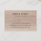 Carte De Visite Modèle professionnel de look de bois personnalisé (Dos)