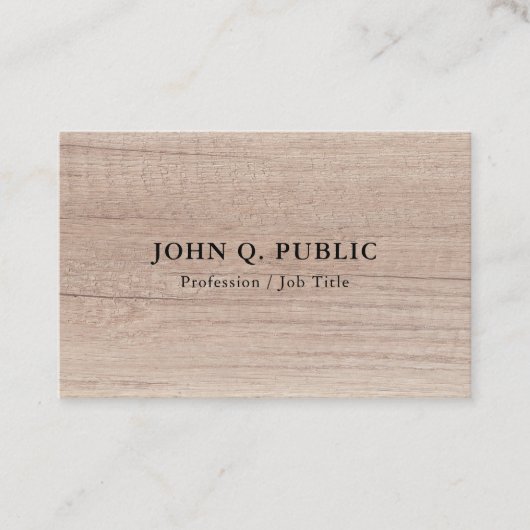 Carte De Visite Modèle professionnel de look de bois personnalisé (Devant)