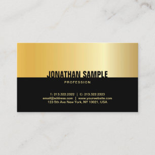 Carte De Visite Modèle professionnel élégant d'or noir moderne