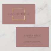 Carte De Visite Modèle professionnel Elegant Gold Rose personnalis (Devant / Derrière)