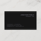Carte De Visite Modèle professionnel élégant Noir & Anthracite (Dos)