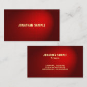 Carte De Visite Modèle professionnel élégant noir rouge Damas (Devant / Derrière)