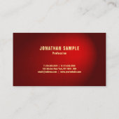 Carte De Visite Modèle professionnel élégant noir rouge Damas (Dos)