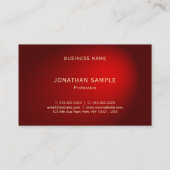 Carte De Visite Modèle professionnel élégant noir rouge Damas (Dos)