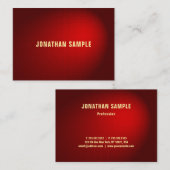 Carte De Visite Modèle professionnel élégant noir rouge Damas Top (Devant / Derrière)