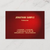 Carte De Visite Modèle professionnel élégant noir rouge Damas Top (Dos)