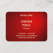 Carte De Visite Modèle professionnel élégant Red Damask Gold Text (Dos)