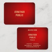 Carte De Visite Modèle professionnel élégant Red Damask Gold Text (Devant / Derrière)