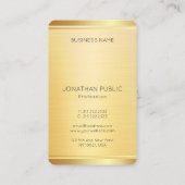 Carte De Visite Modèle professionnel Faux Gold Vertical Modern (Dos)