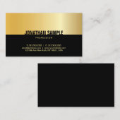 Carte De Visite Modèle professionnel moderne Black Gold élégant (Devant / Derrière)